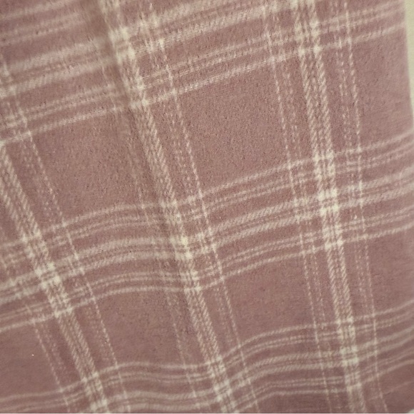 Pink Lily Plaid Mini Skirt Fleece / Wool Type Soft Pink Winter Size XL NWT - Picture 4 of 7